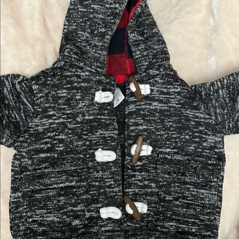 Red Black Plaid Moose Outfit Warm Jacket Pants Onesie Boys 6 months Holiday - Picture 2 of 9
